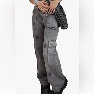 Women's High Waist Baggy Jeans Straight Wide Leg   Y2K Fashion Cargo Jeans